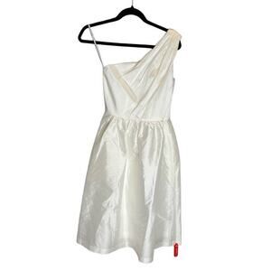 Alfred Sung One Shoulder White Cocktail Dress - Size 2